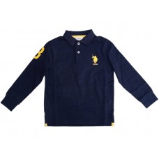U.S.POLO ASSN US40577003-179  ΠΑΙΔΙΚΗ ΒΑΜΒΑΚΕΡΗ ΜΠΛΟΥΖΑ ΜΑΚΡΥΜΑΝΙΚΗ POLO ΑΓΟΡΙ  ΜΠΛΕ 